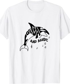 Orcas and Music Notes Whale Musician Clef T-Shirt