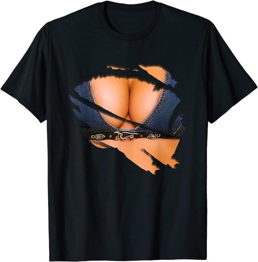 Funny Fake bikini body and boobs costume T-Shirt